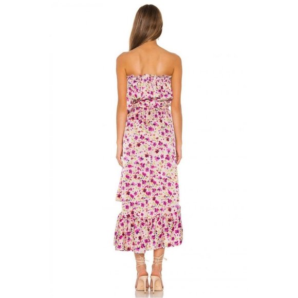 Misa Los Angeles Sabella Off Shoulder Tie Waist Midi Dress - Picture 2 of 12